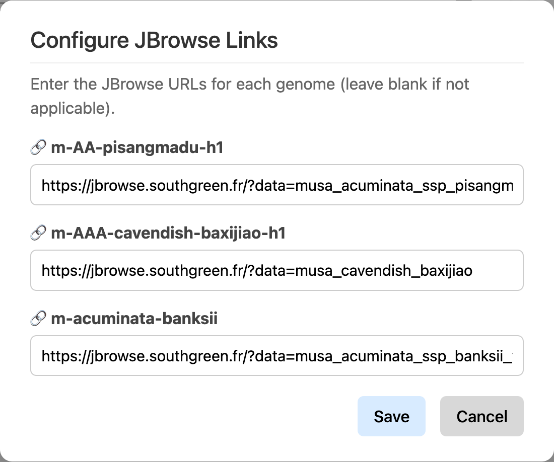 Jbrowse links